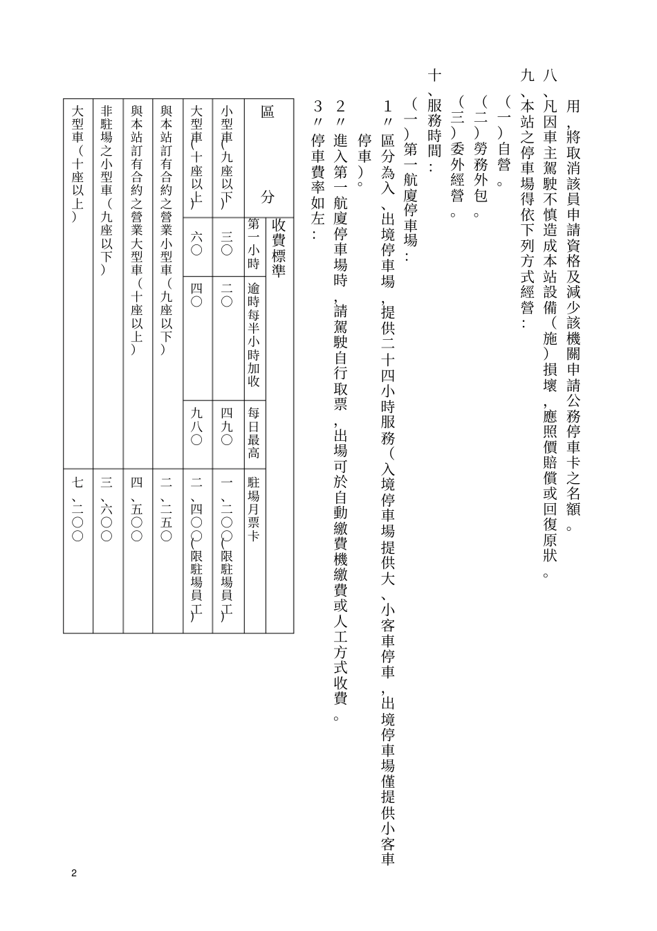 桃园国际机场公司停车场管理与收费须知_第2页