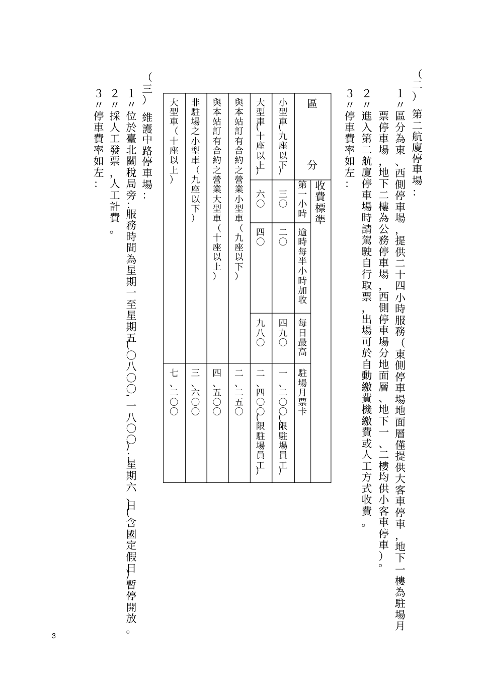 桃园国际机场公司停车场管理与收费须知_第3页