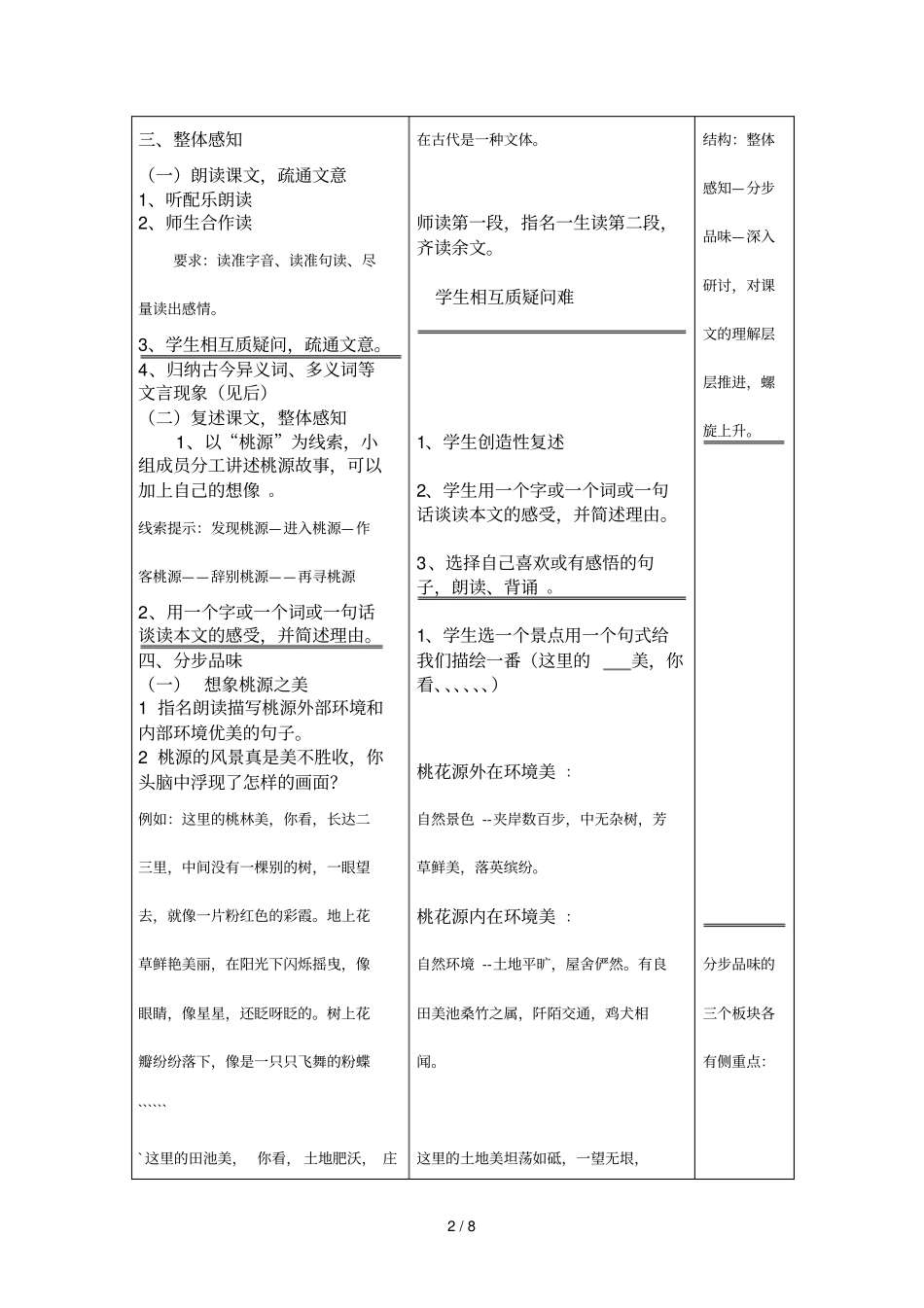 桃花源记教学导案_第2页