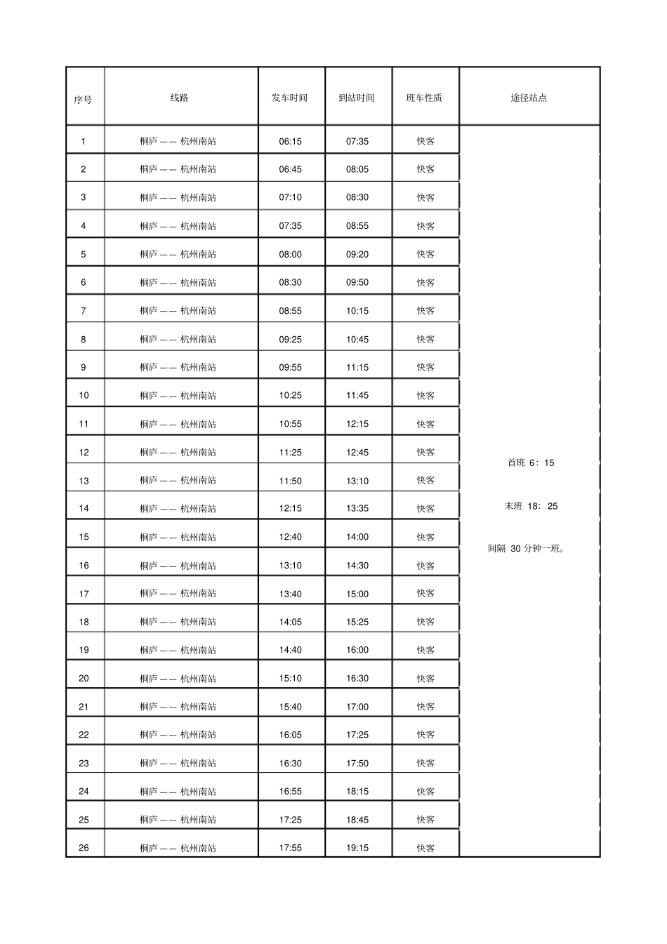 桐庐客运时间表_第1页