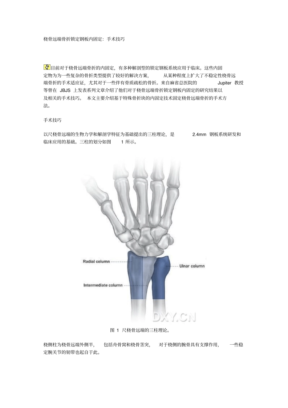 桡骨远端骨折锁定钢板内固定：手术技巧教学大全整理_第1页