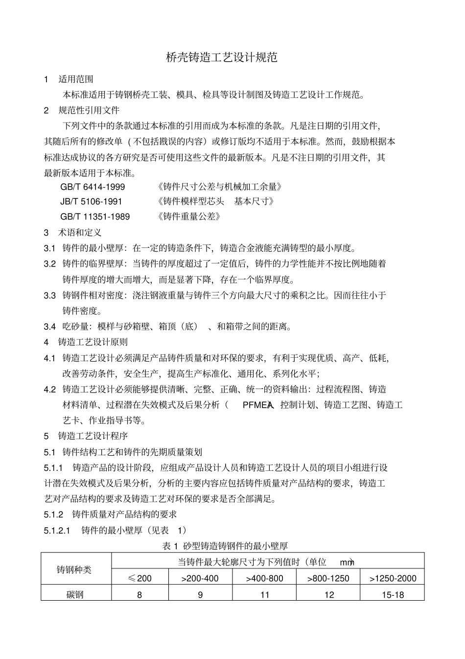 桥壳铸造工艺设计规范_第1页