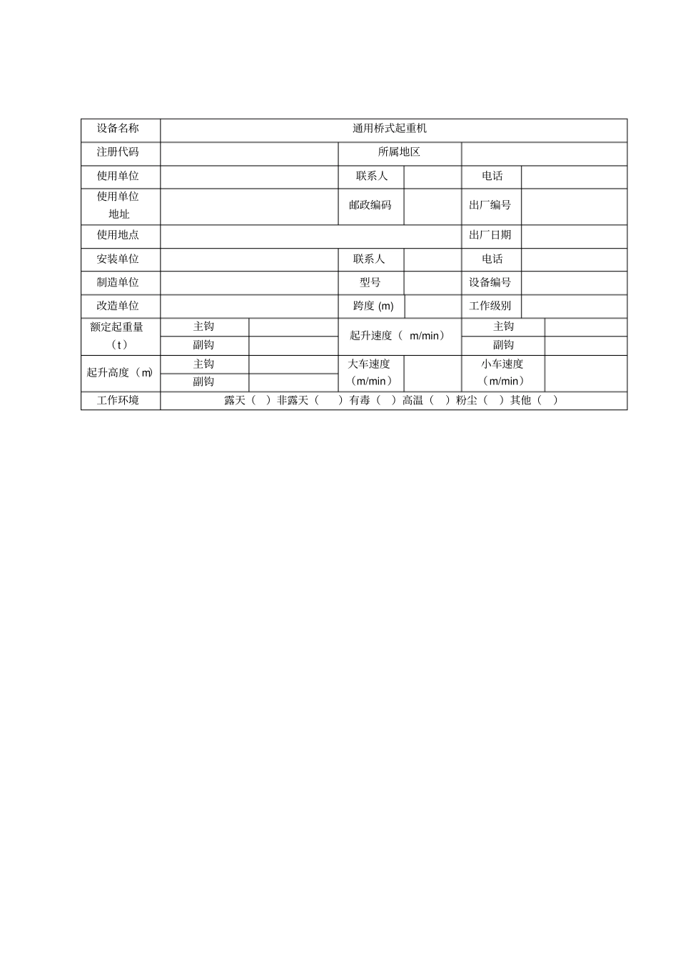 桥式起重机自检报告-模板_第2页