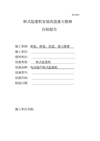 桥式起重机自检报告