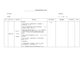 桥梁外观检查原始记录表
