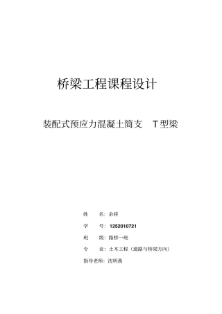 桥梁课程设计书