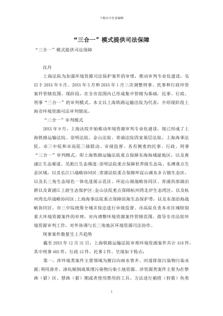 “三合一”模式提供司法保障