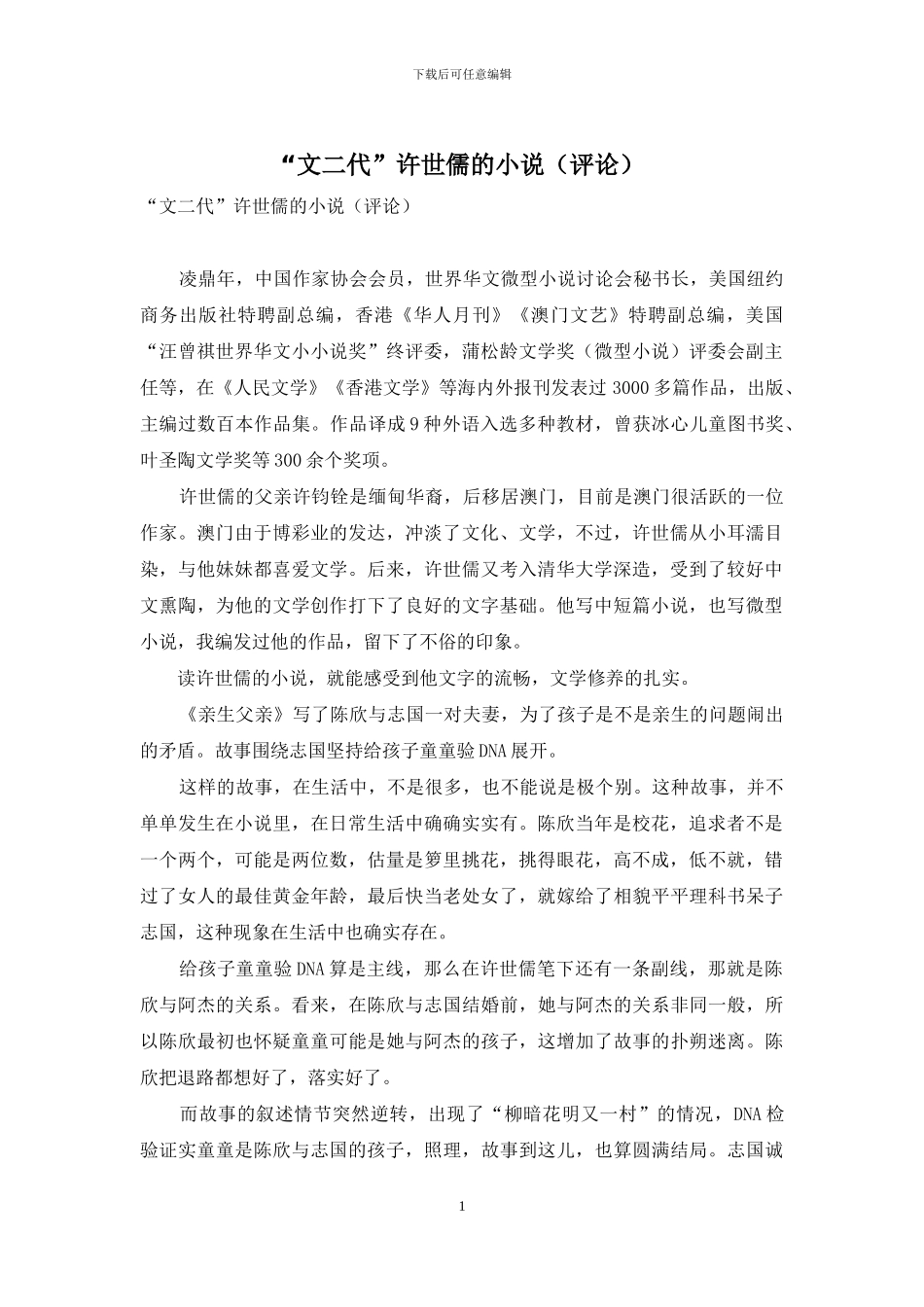 “文二代”许世儒的小说_第1页