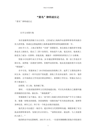 “菜鸟”律师成长记