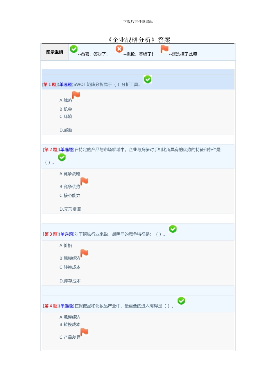 《企业战略分析》答案_第1页