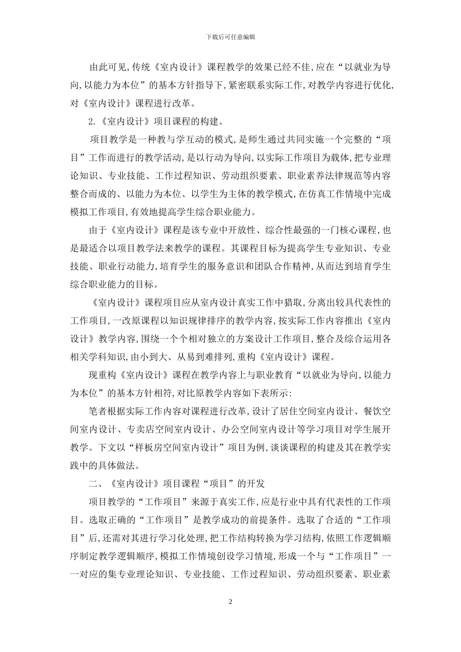 《室内设计》项目教学探索与实践_第2页