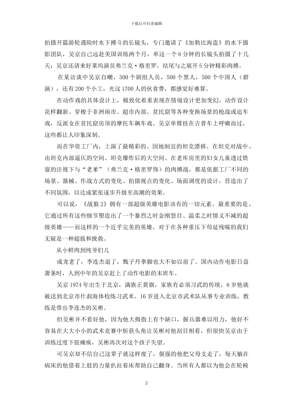 《战狼2》与吴京的“燃点”_第2页