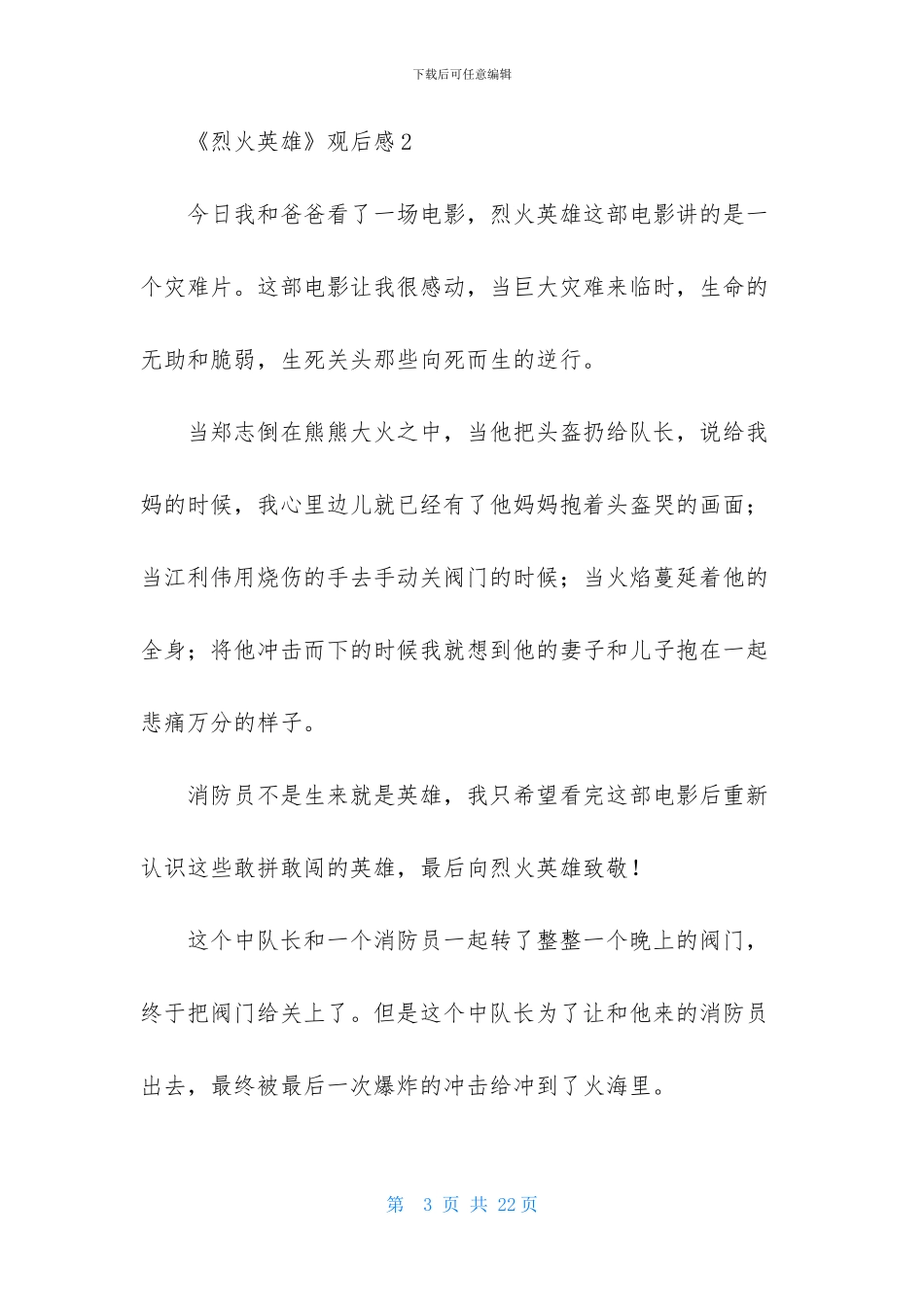 《烈火英雄》观后感_第3页