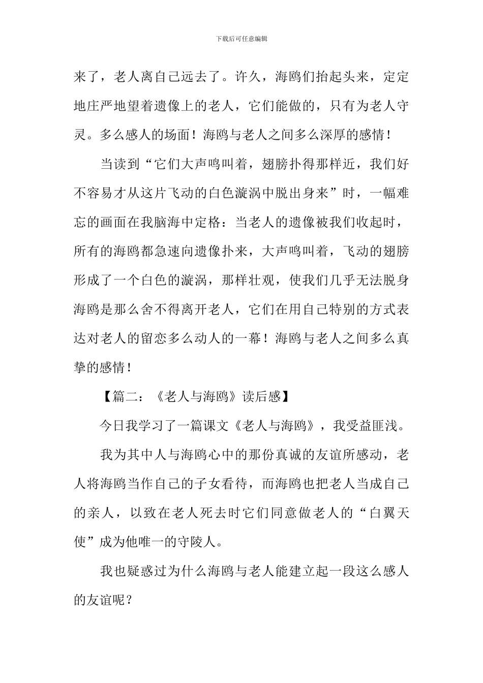 《老人与海鸥》读后感_第2页