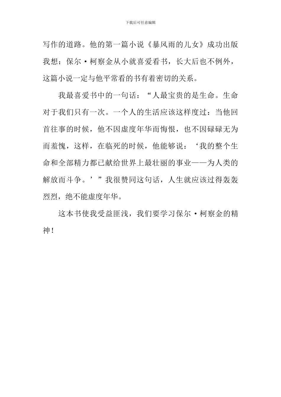 《钢铁是怎样炼成的》读后感_第2页