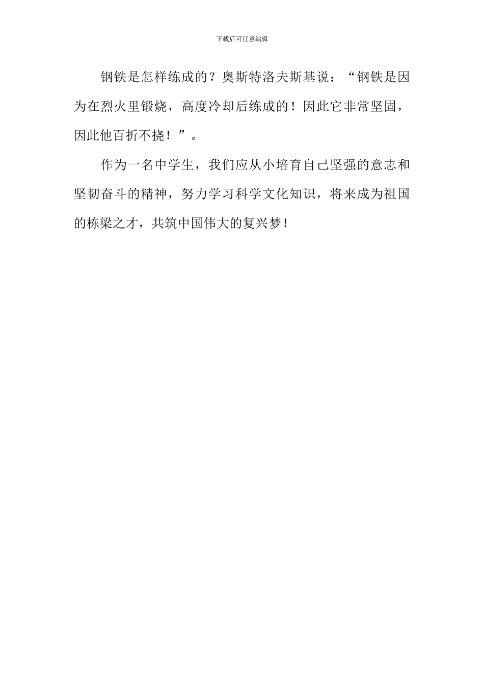 《钢铁是怎样炼成的》读后感900字_第3页