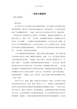 一切努力都值得