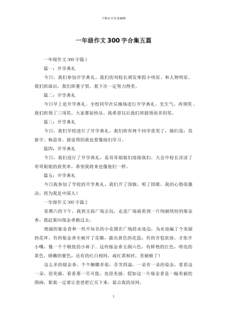 一年级作文300字合集五篇-1