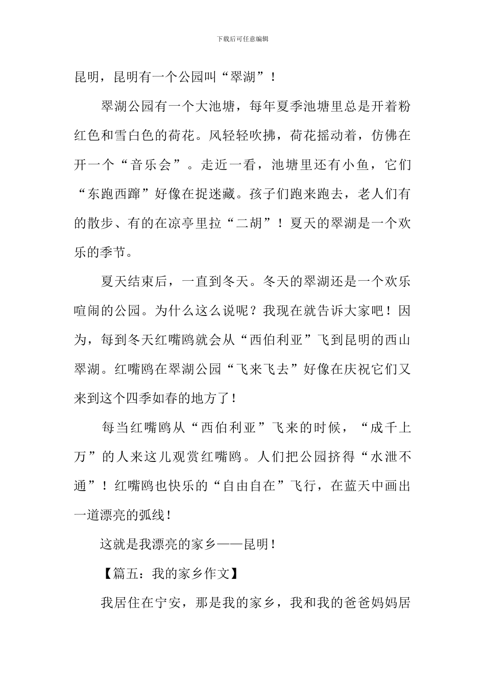 一年级小学生我的家乡作文_第3页