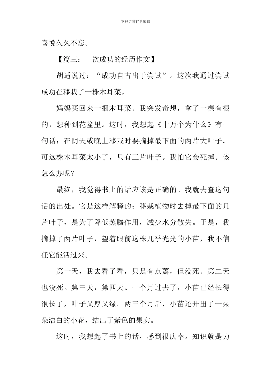 一次成功的经历作文_第3页