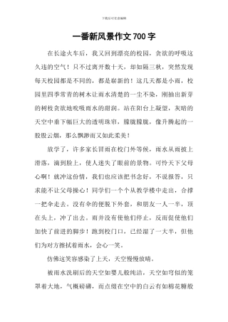 一番新风景作文700字