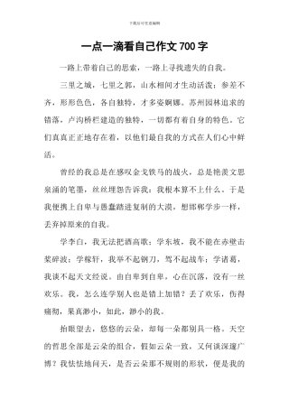 一点一滴看自己作文700字