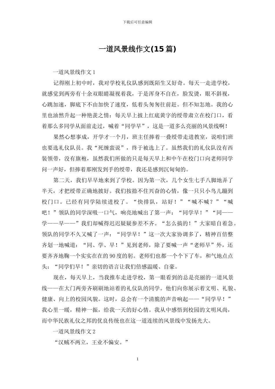 一道风景线作文_第1页