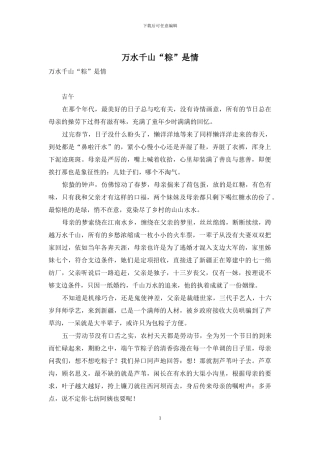 万水千山“粽”是情
