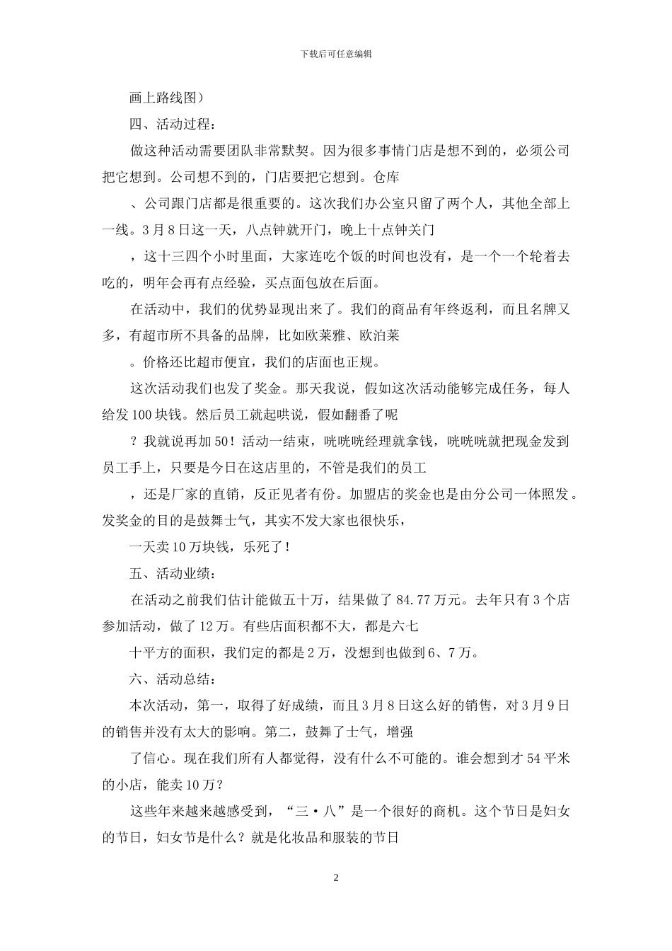 三八妇女节促销活动成功经验小结_第2页