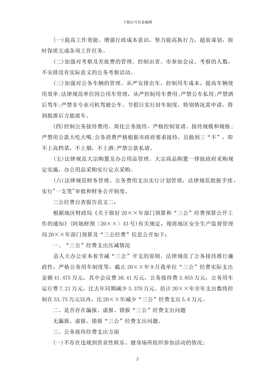 三公经费自查报告范文精选_第2页