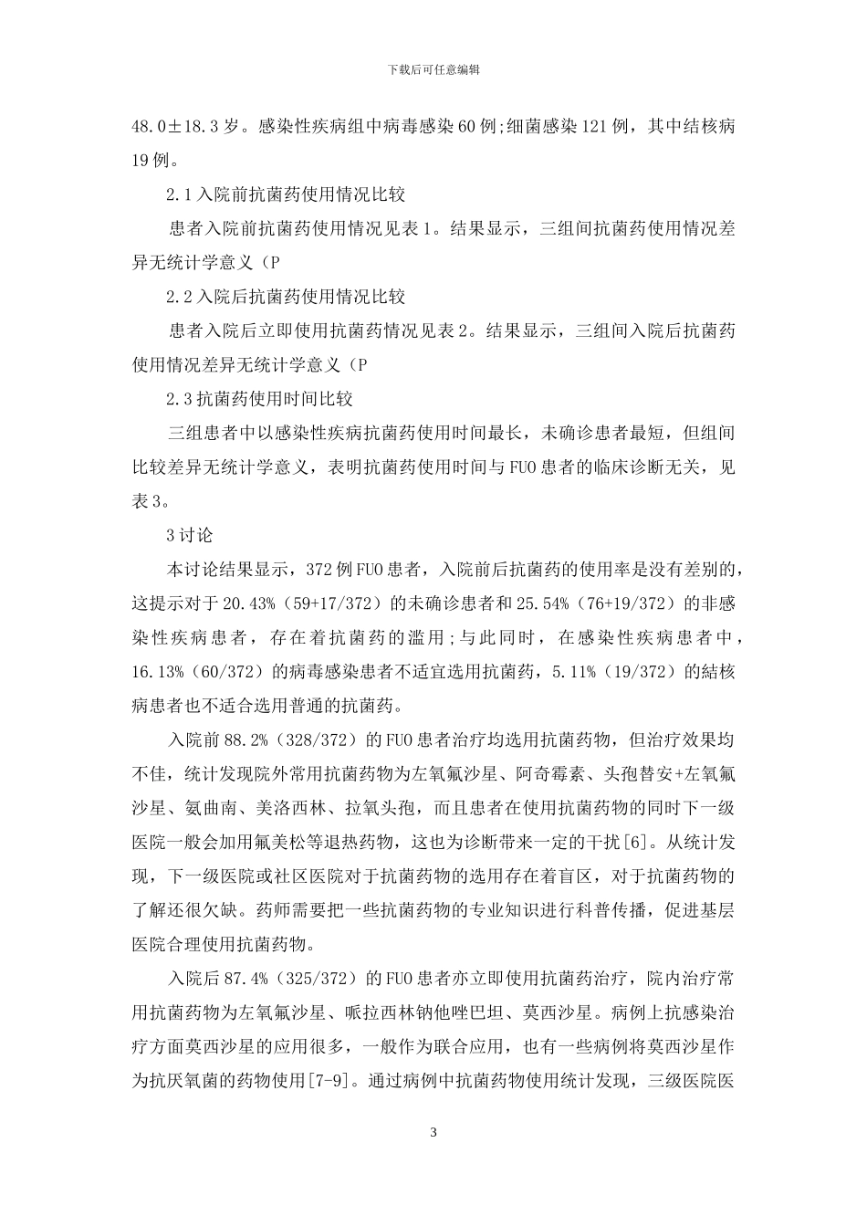 不明原因发热患者抗菌药使用分析_第3页