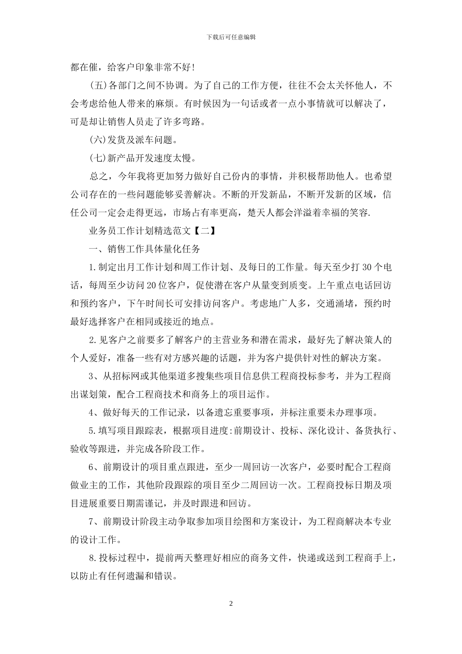 业务员工作计划精选范文_第2页
