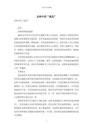 丛林中的“虎皮”