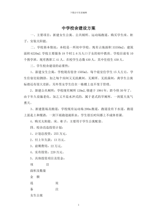 中学校舍建设方案
