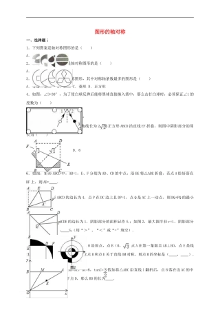中考数学专项训练-图形的轴对称