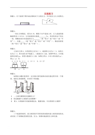 中考物理冲刺复习-力学总复习-压强训练