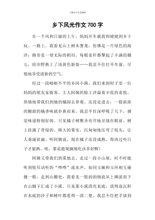 乡下风光作文700字