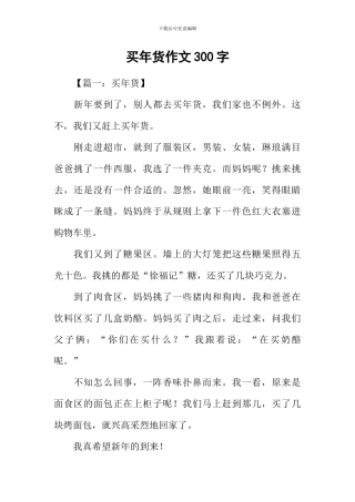 买年货作文300字-1