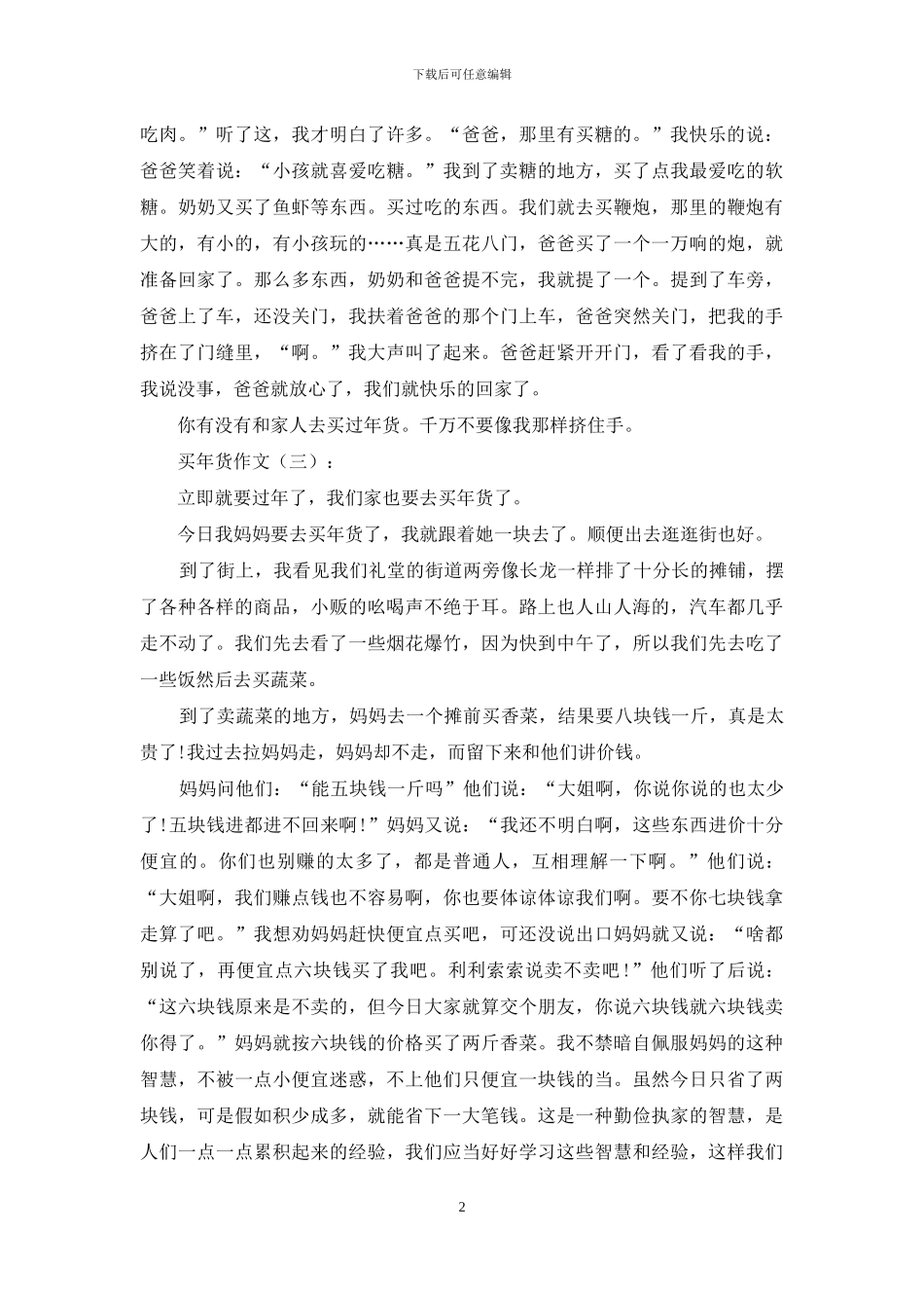 买年货作文30篇2024年_第2页