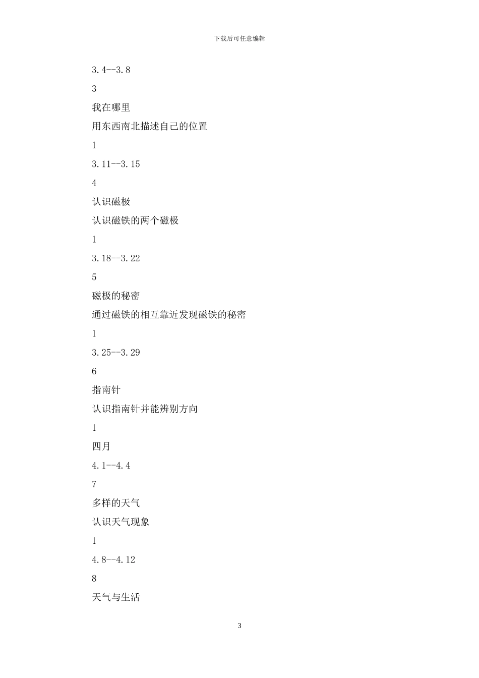 二年级下册科学计划---副本_第3页