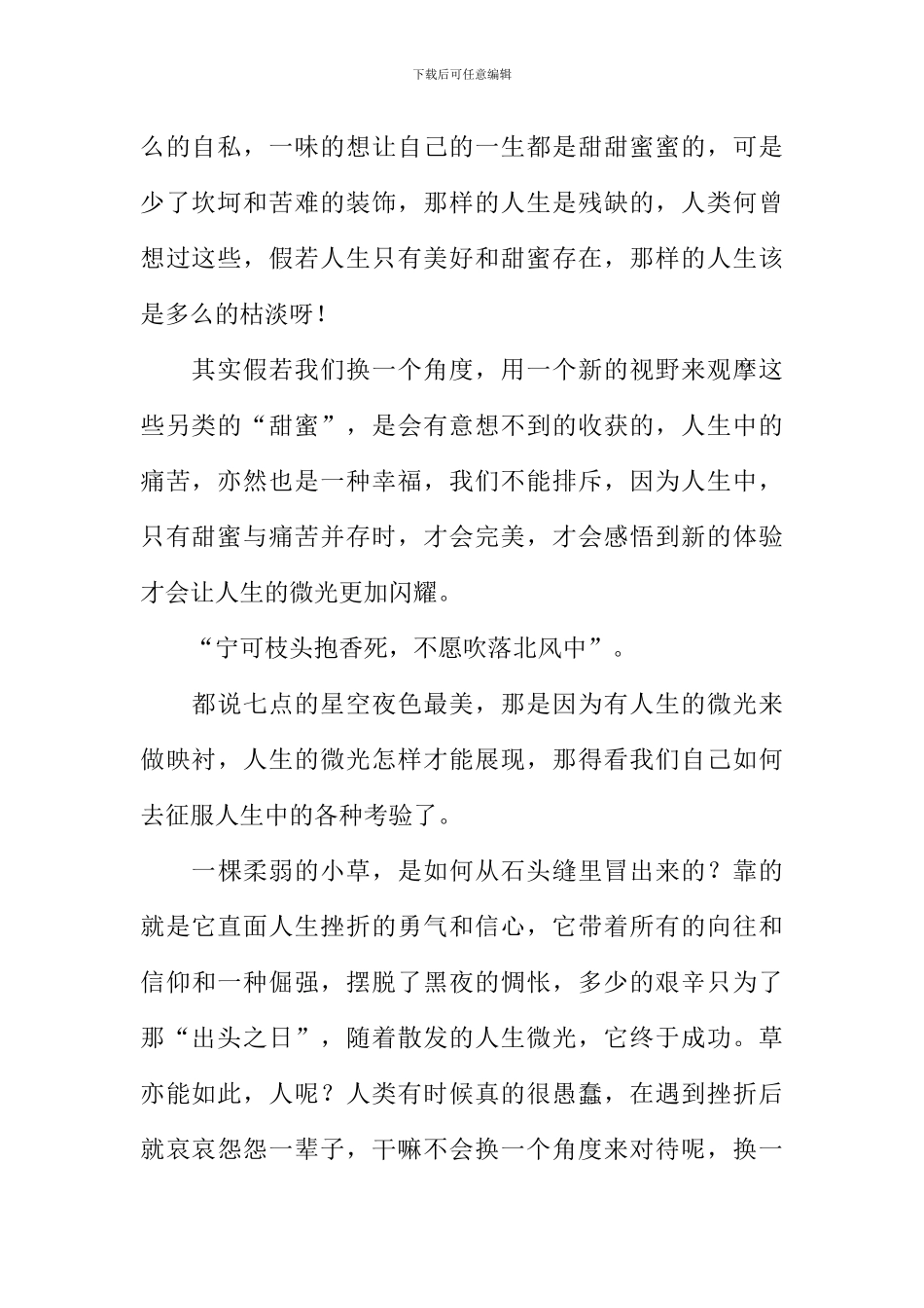 人生的微光作文1000字_第2页