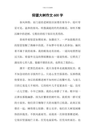 仰望大树作文600字-4