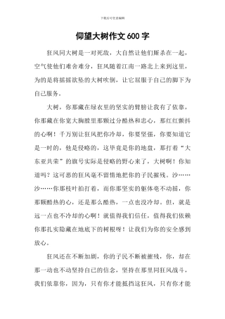 仰望大树作文600字-2