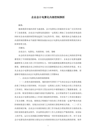 企业会计电算化内部控制探析