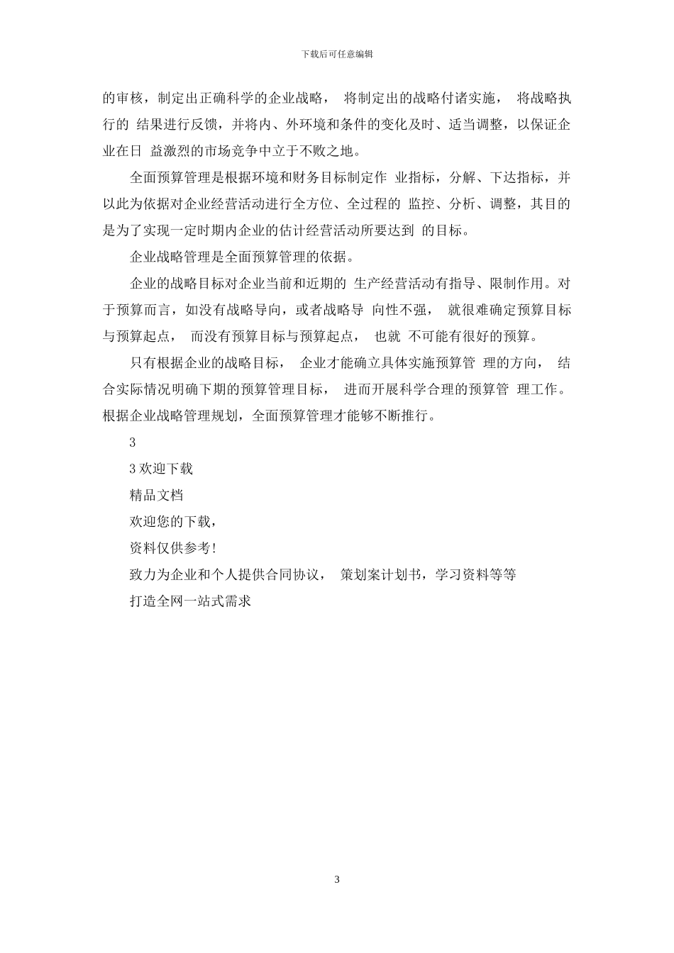 企业全面预算管理和战略管理关系_第3页