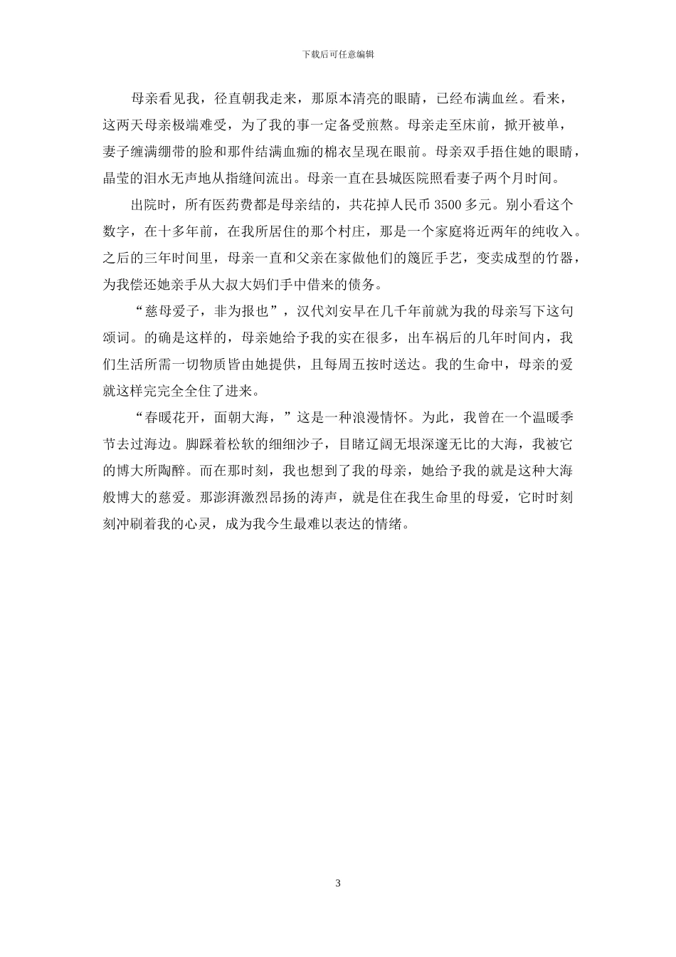 住在我生命中母爱_第3页