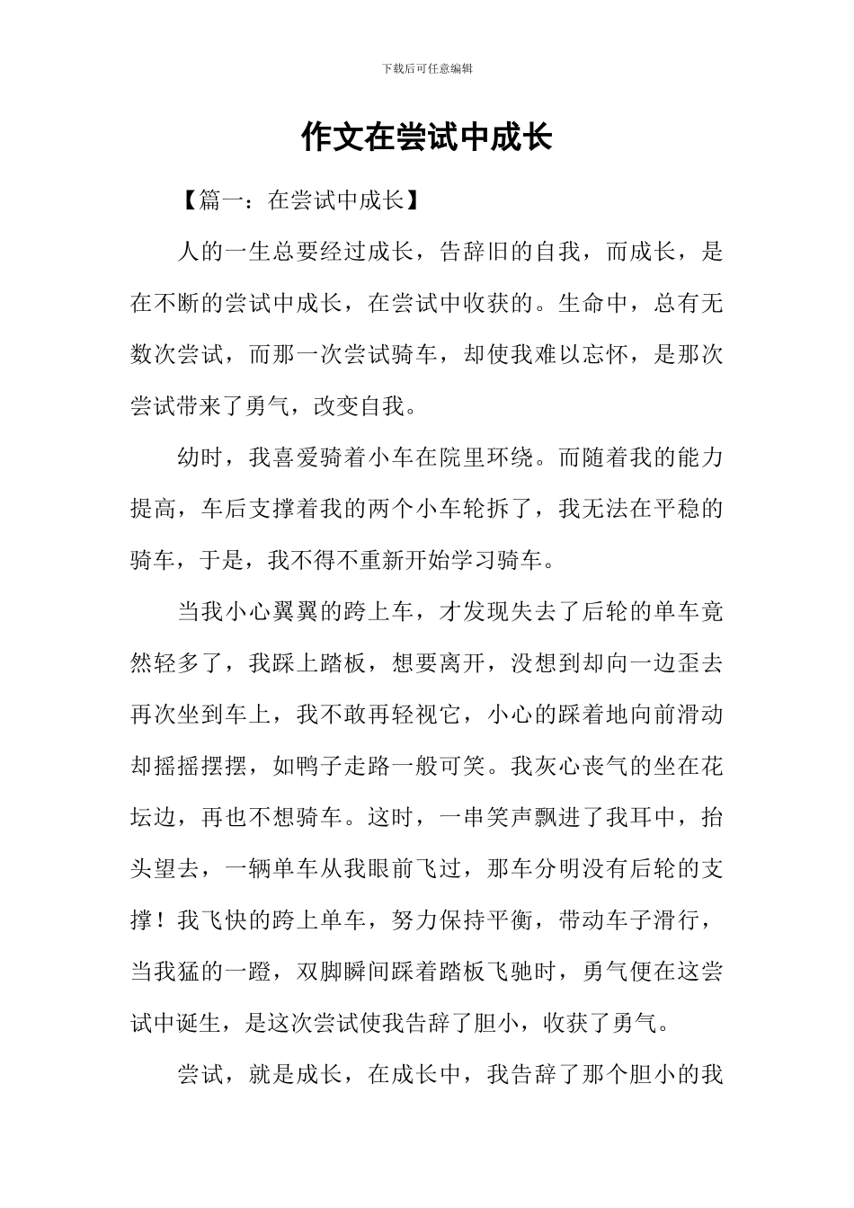 作文在尝试中成长_第1页