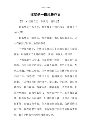 你就是一道风景作文