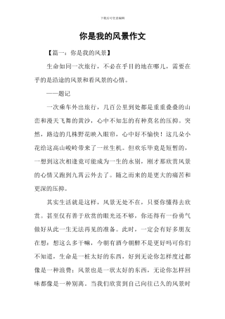 你是我的风景作文