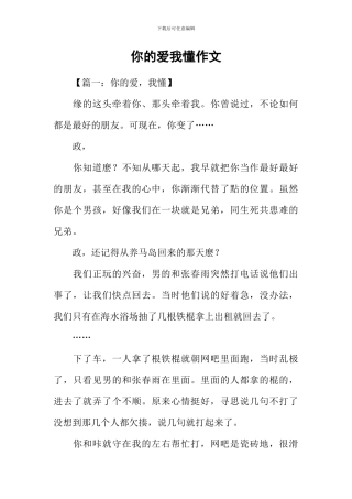 你的爱我懂作文